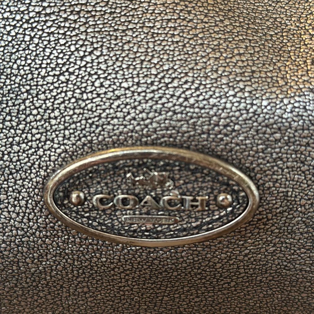 Coach Edie 31 metallic gunmetal Leather Tote Bag - Picture 2 of 15